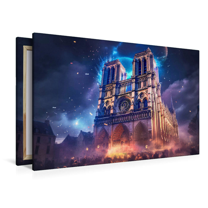 Toile textile premium Notre-Dame de Paris 
