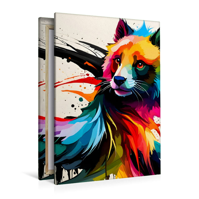 Premium textile canvas colorful fox 