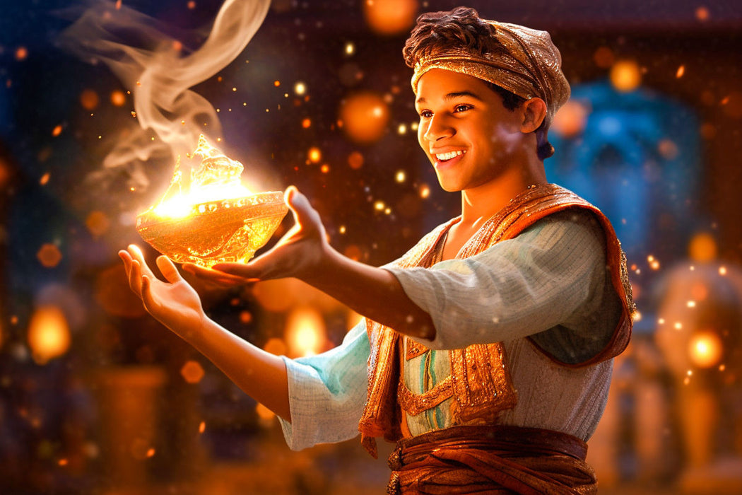 Toile textile premium Aladin et la lampe magique 