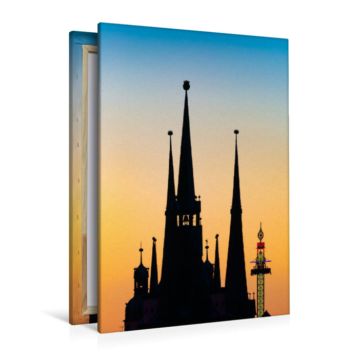 Premium textile canvas The five towers of Halle-Saale 