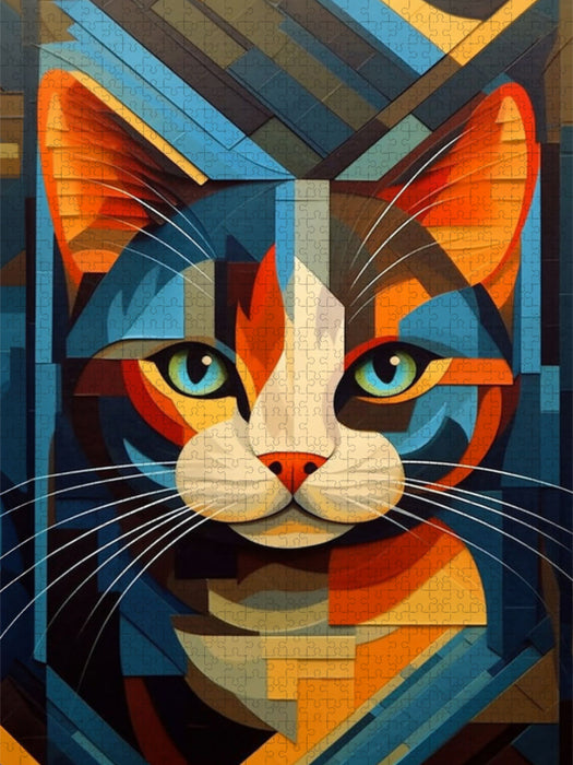 Katzenportrait in modernem Kunststil - CALVENDO Foto-Puzzle'