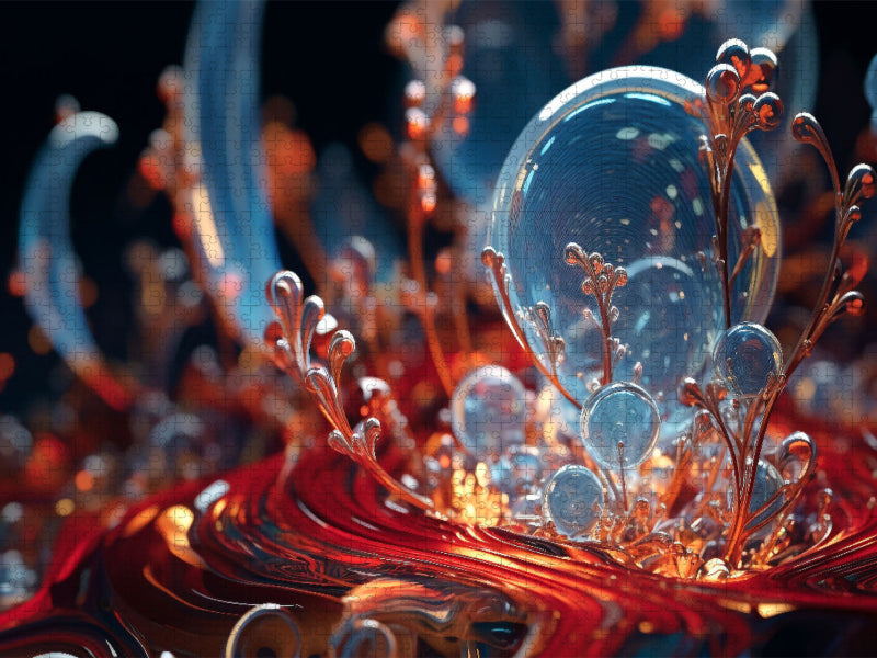 Glaspflanzen - organische Formen als abstrakte Kunst - CALVENDO Foto-Puzzle'