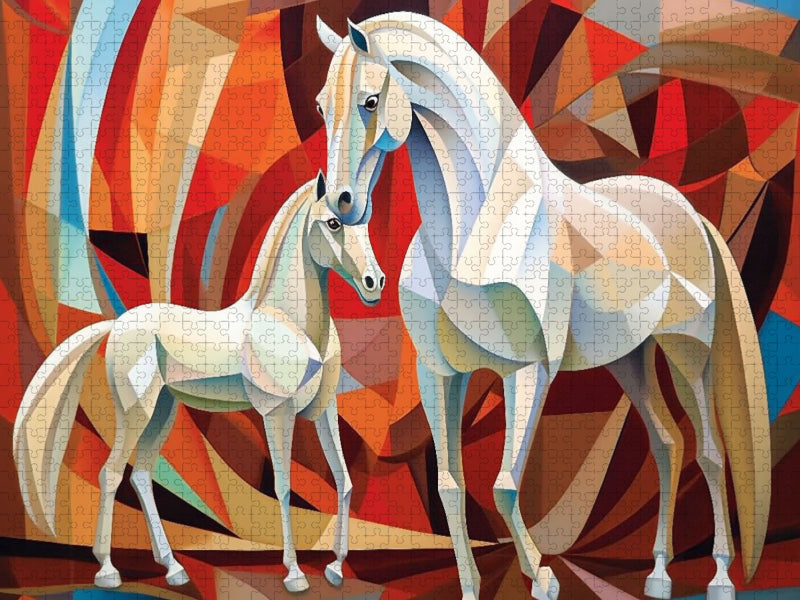 Deux chevaux blancs - Puzzle photo CALVENDO' 