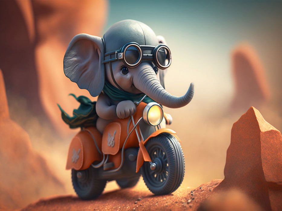 L'éléphant sur deux roues - Puzzle photo CALVENDO' 