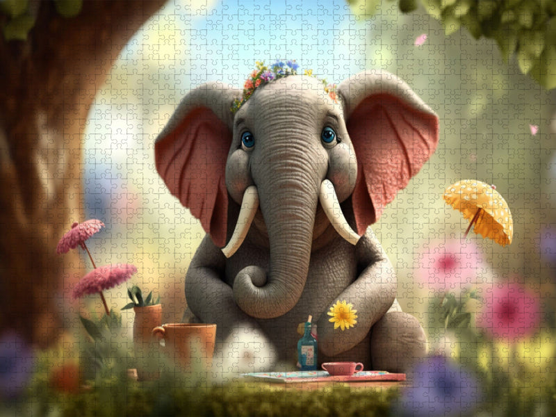 Elefanten Picknick - CALVENDO Foto-Puzzle'