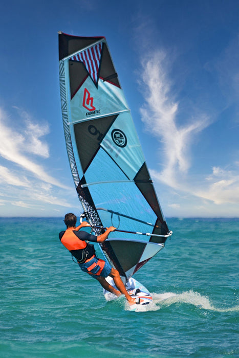 Premium Textil-Leinwand Windsurfen - eins werden mit dem Board