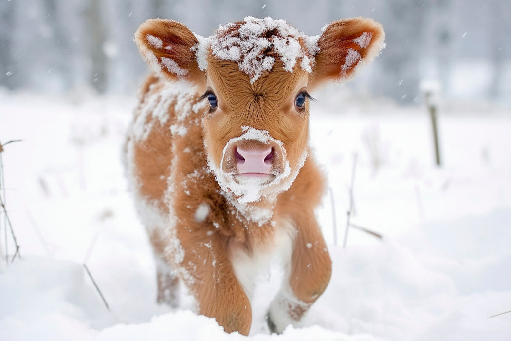 Toile textile haut de gamme La première expérience de la neige 