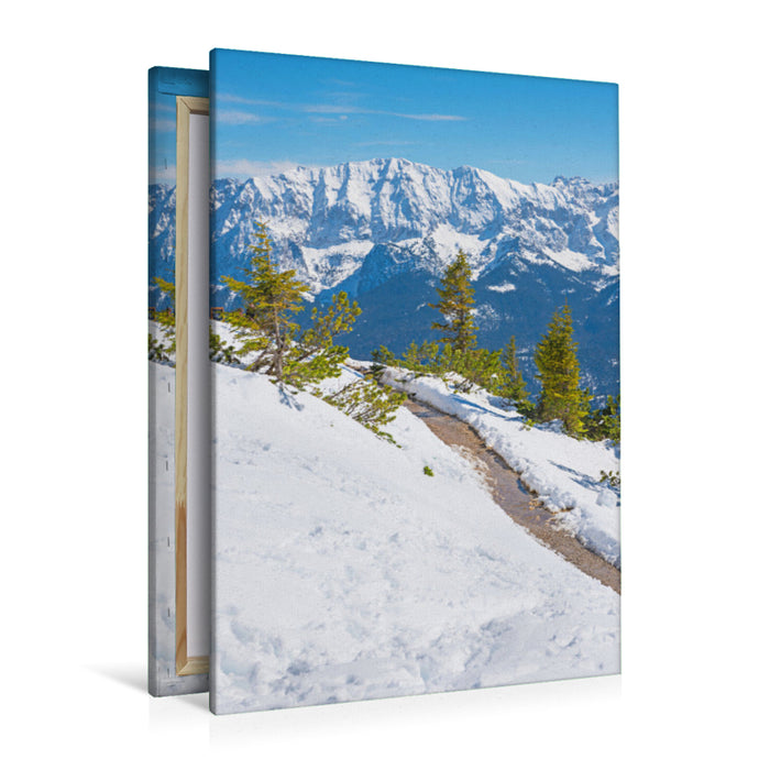 Premium textile canvas winter landscape on Wank 