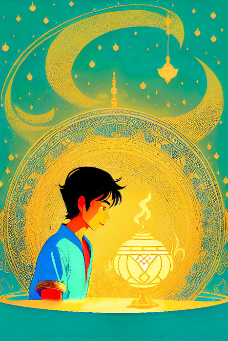 Premium textile canvas Aladin and the magic lamp 