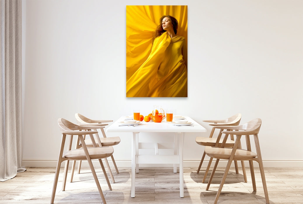 Premium Textil-Leinwand Gelb - die Farbe der Entspannung
