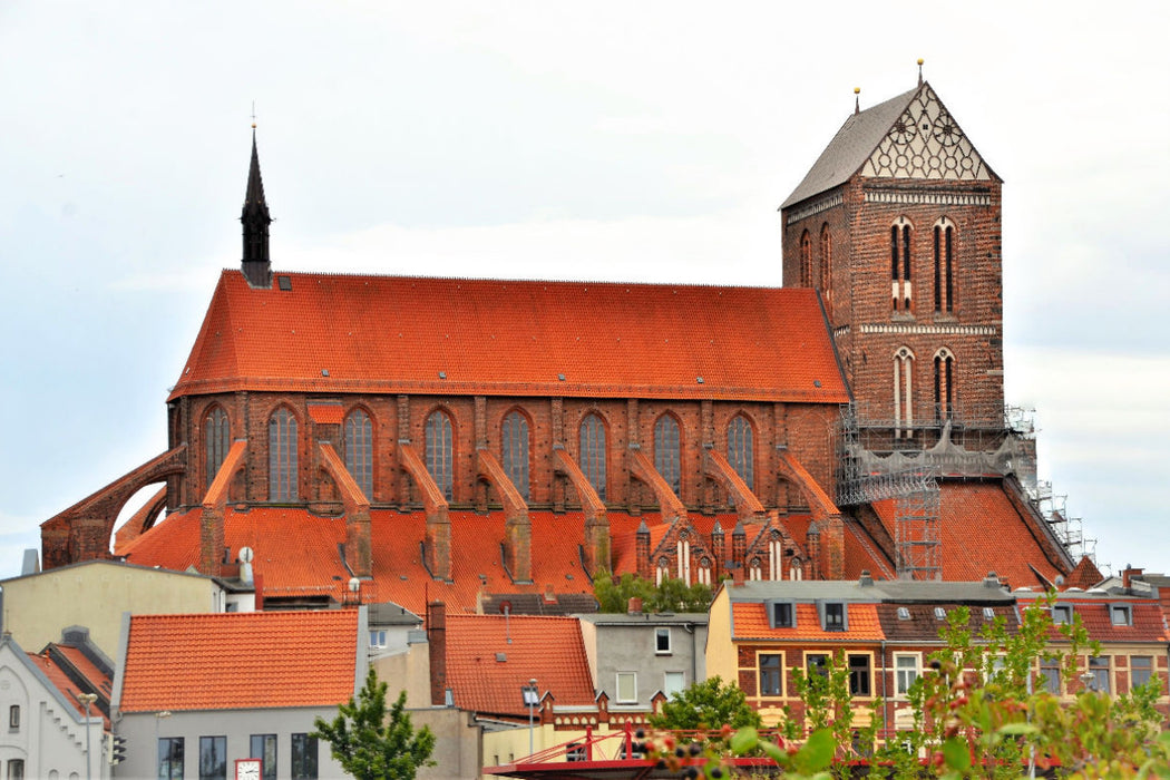 Premium Textil-Leinwand St.-Nikolai-Kirche WISMAR (1487)