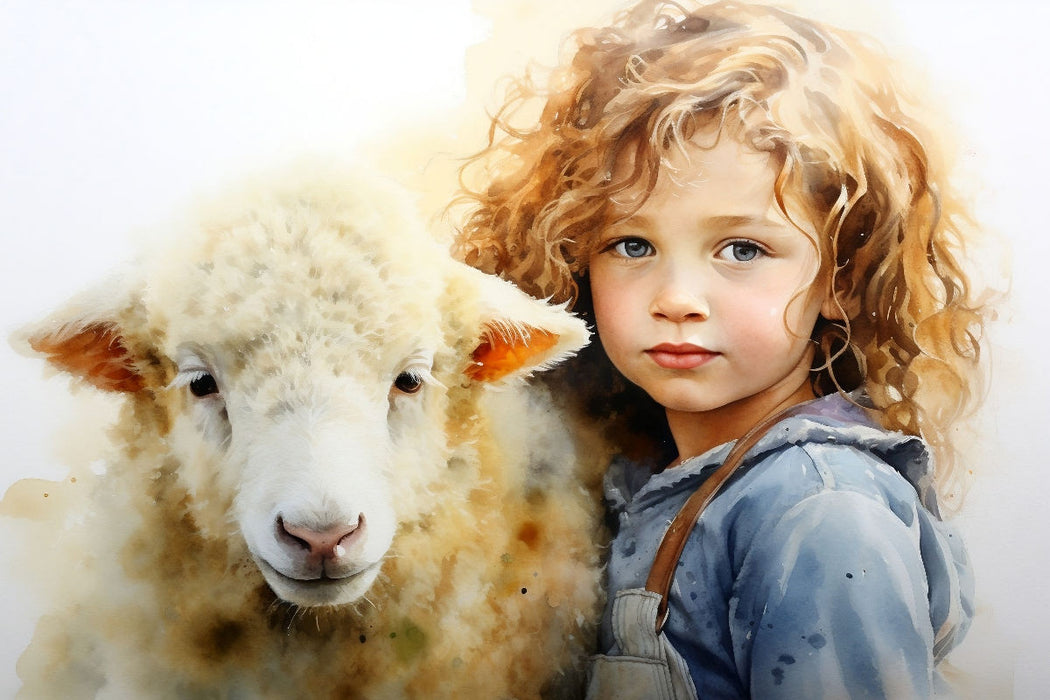Premium Textil-Leinwand Ein Motiv aus dem Kalender "Kinder und Tiere"