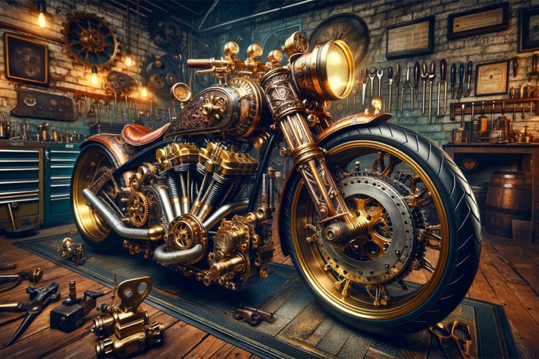 Premium Textil-Leinwand Steampunk Voyager: Ein Custom-Bike im Steampunk-Design - Ein Motiv aus dem Kalender Custom Dreams - Showbike Wonders