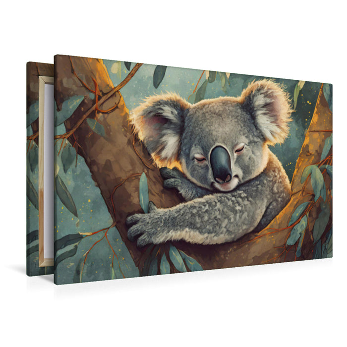 Toile textile premium Le koala fait la sieste 