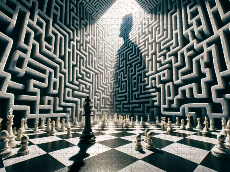 Labyrinth des Geistes: Schachmatt im Irrgarten der Entscheidungen - CALVENDO Foto-Puzzle'