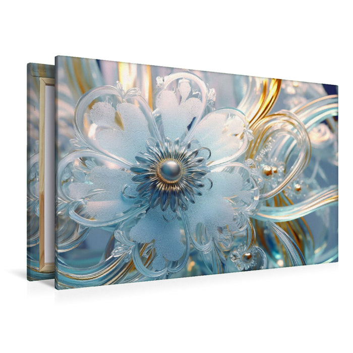 Premium textile canvas ice flowers - blossoms like glass 