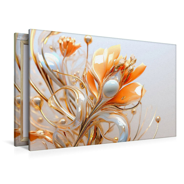 Premium textile canvas Organic shapes like a bouquet of flowers 