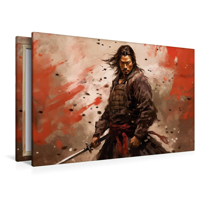 Premium Textile Canvas Internally Centered - Samurai in Battle 