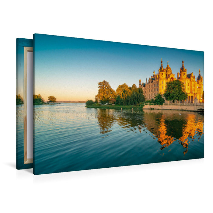 Premium Textil-Leinwand Schloss in Schwerin