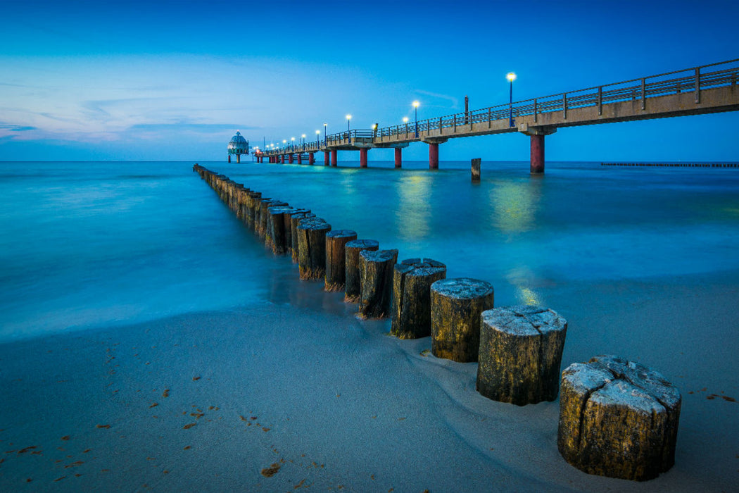 Premium Textil-Leinwand Seebrücke in Zingst