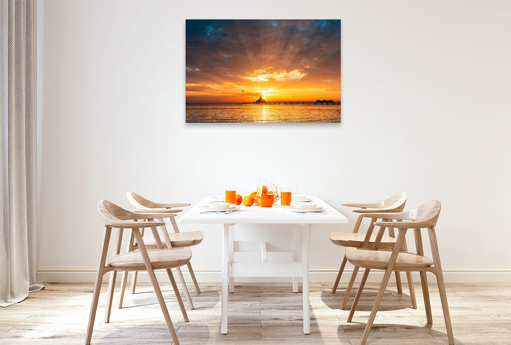 Premium textile canvas Sunrise in Heringsdorf 