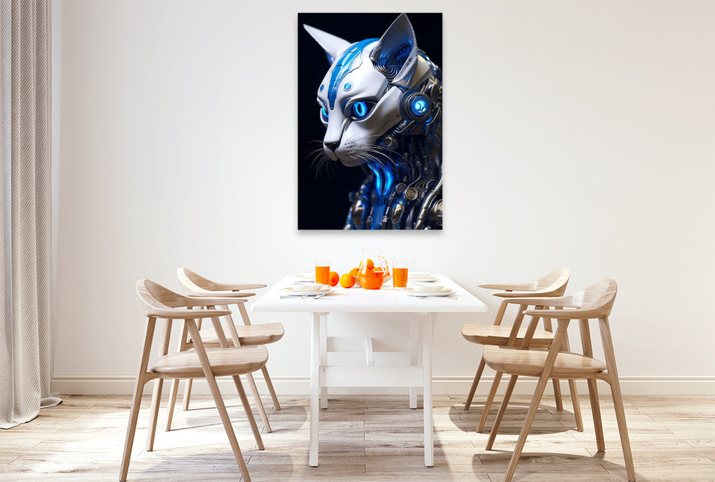 Premium textile canvas cat - cyborg animals of the science fiction future 