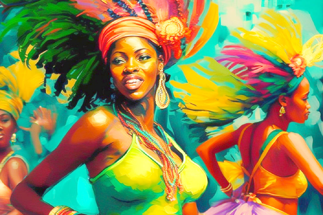 Premium Textil-Leinwand Karibische Schönheit beim Tanz