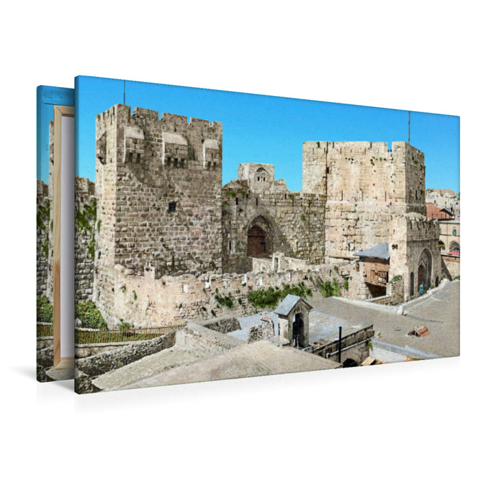 Premium Textil-Leinwand Jerusalem – Turm von David um 1900