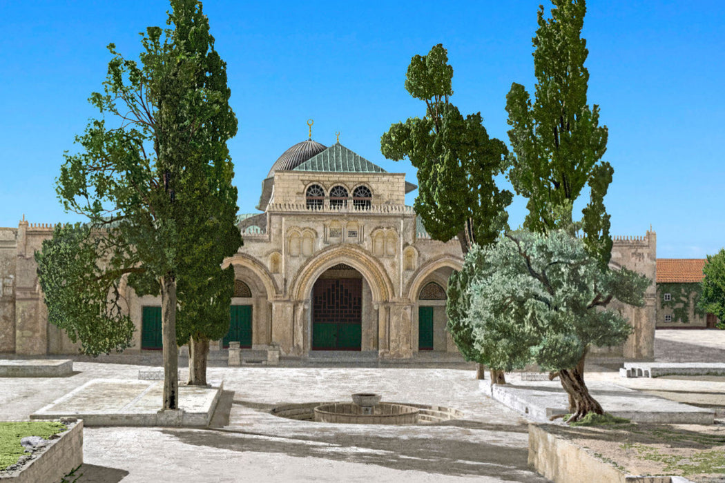 Premium Textil-Leinwand Jerusalem – Al-Aqsa-Moschee um 1900