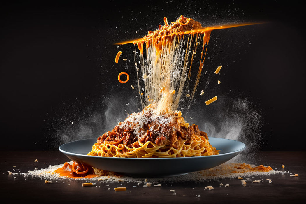 Premium Textil-Leinwand Spaghetti Bolognese