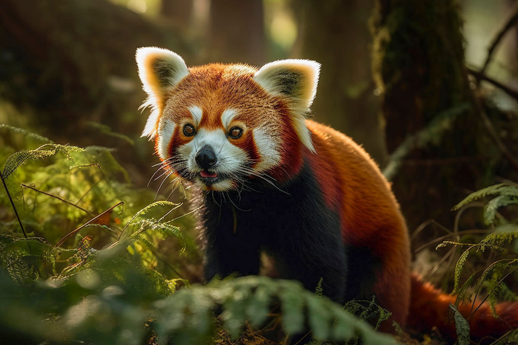 Premium Textil-Leinwand Roter Panda - aufpassen