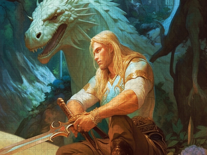 Un roi elfe avec son dragon - Puzzle photo CALVENDO' 