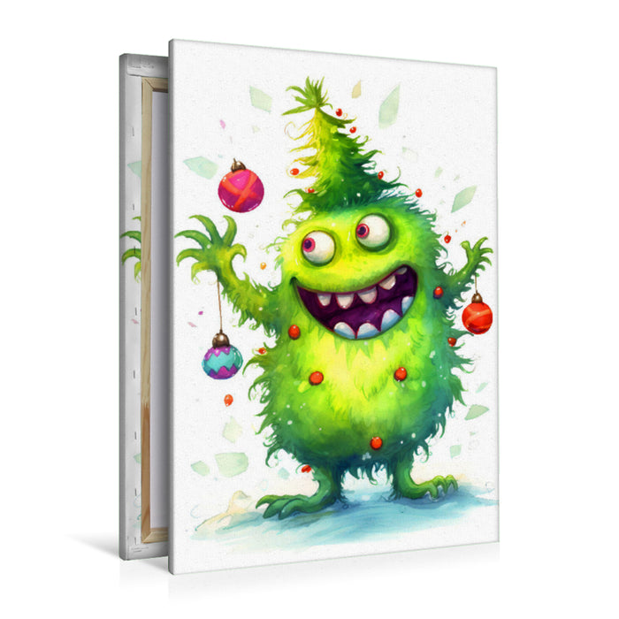 Premium Textil-Leinwand Weihnachtsbaummonster