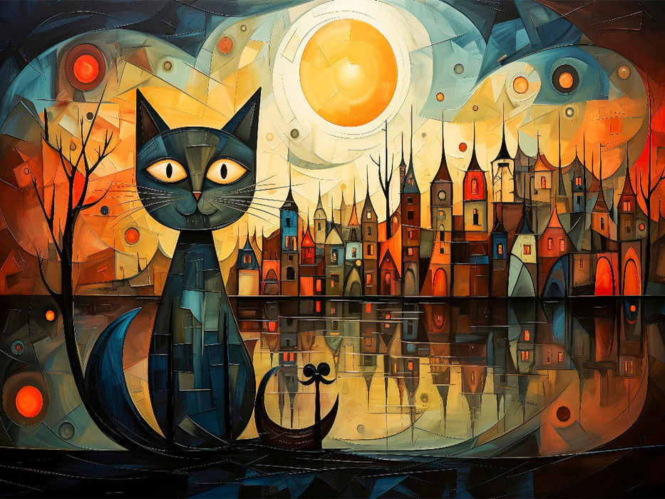 Katzen, eine wunderbare Nacht - CALVENDO Foto-Puzzle'
