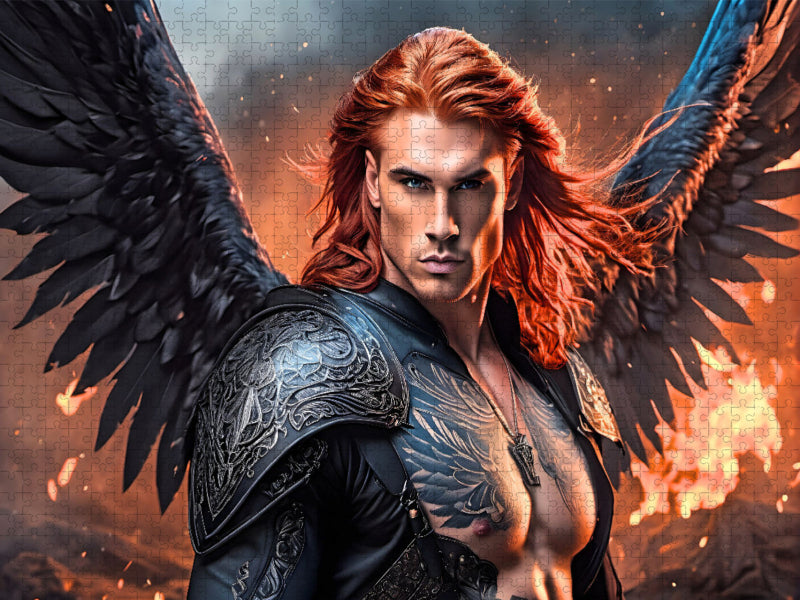 Engel Raphael kämpft im Feuer gegen das Böse - CALVENDO Foto-Puzzle'