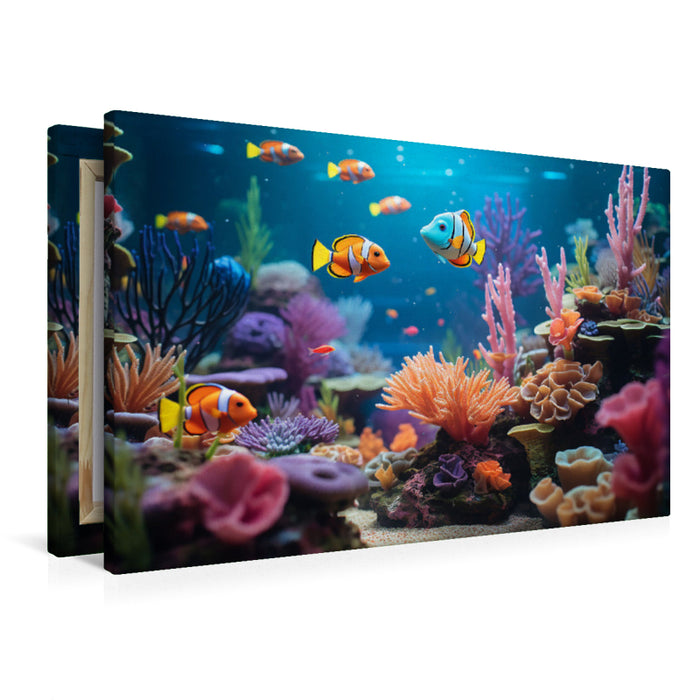 Toile textile premium sur la barrière de corail - jouets sous l'eau 