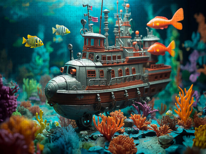 Drolliges U-boot - Spielzeug unter Wasser - CALVENDO Foto-Puzzle'