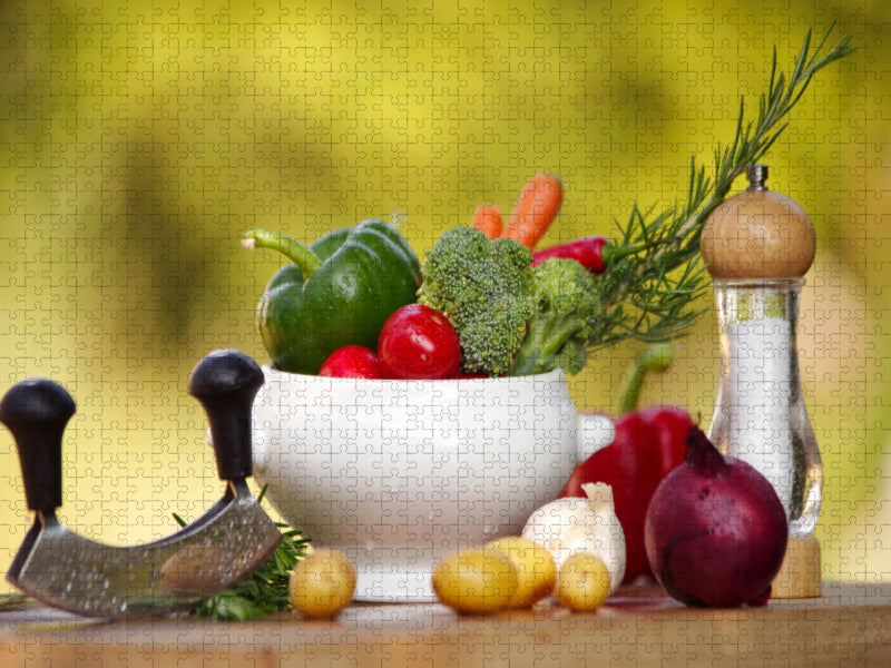 Feinschmecker Gemüse auf dem Tisch - CALVENDO Foto-Puzzle'