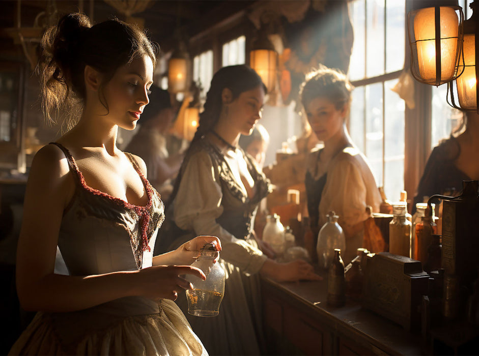Mädchen über dem Saloon im wilden Westen - CALVENDO Foto-Puzzle'