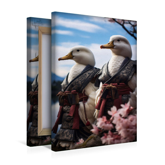 Premium Textil-Leinwand Samurai des Himmels: Samurai Vögel in Japan