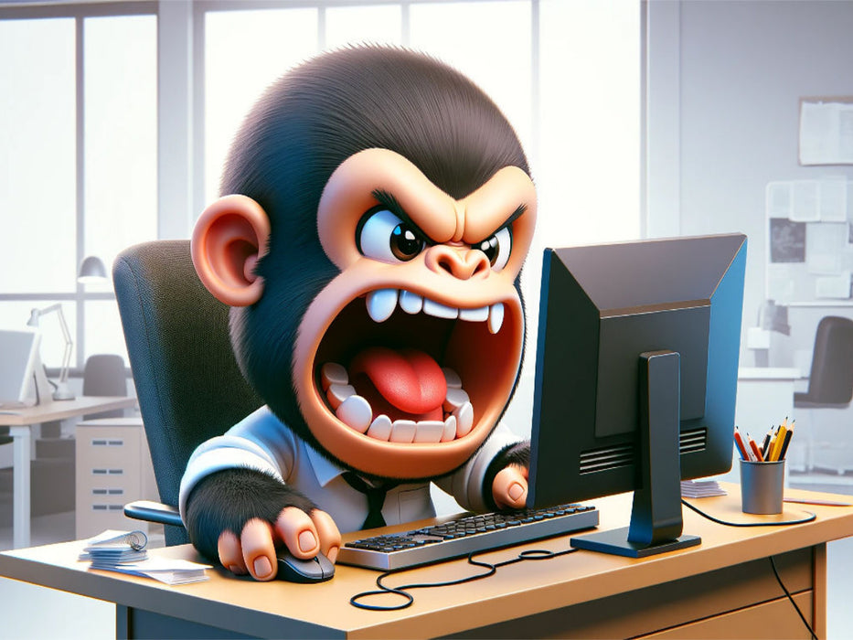 Dschungel-Wut im Büro: Ein Gorilla am Rande des Nervenzusammenbruchs - CALVENDO Foto-Puzzle'