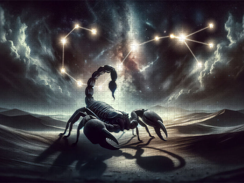 Der Skorpion in der Wüstennacht: Ein Symbol für Kraft und Wandlung - CALVENDO Foto-Puzzle'