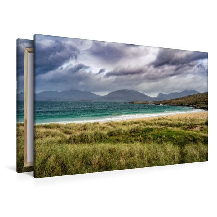 Premium Textil-Leinwand Luskentyre Beach, Wanderung in den Dünen