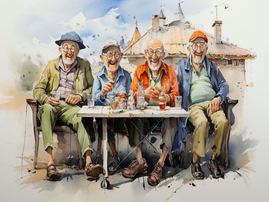 Lustige Rentner - Männergespräche - CALVENDO Foto-Puzzle'