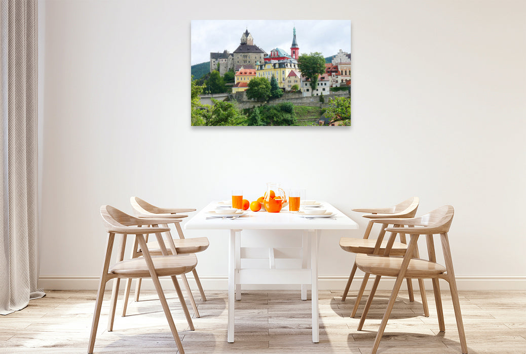 Premium textile canvas Elbogen, Loket, the bohemian Rothenburg in the Czech Republic 