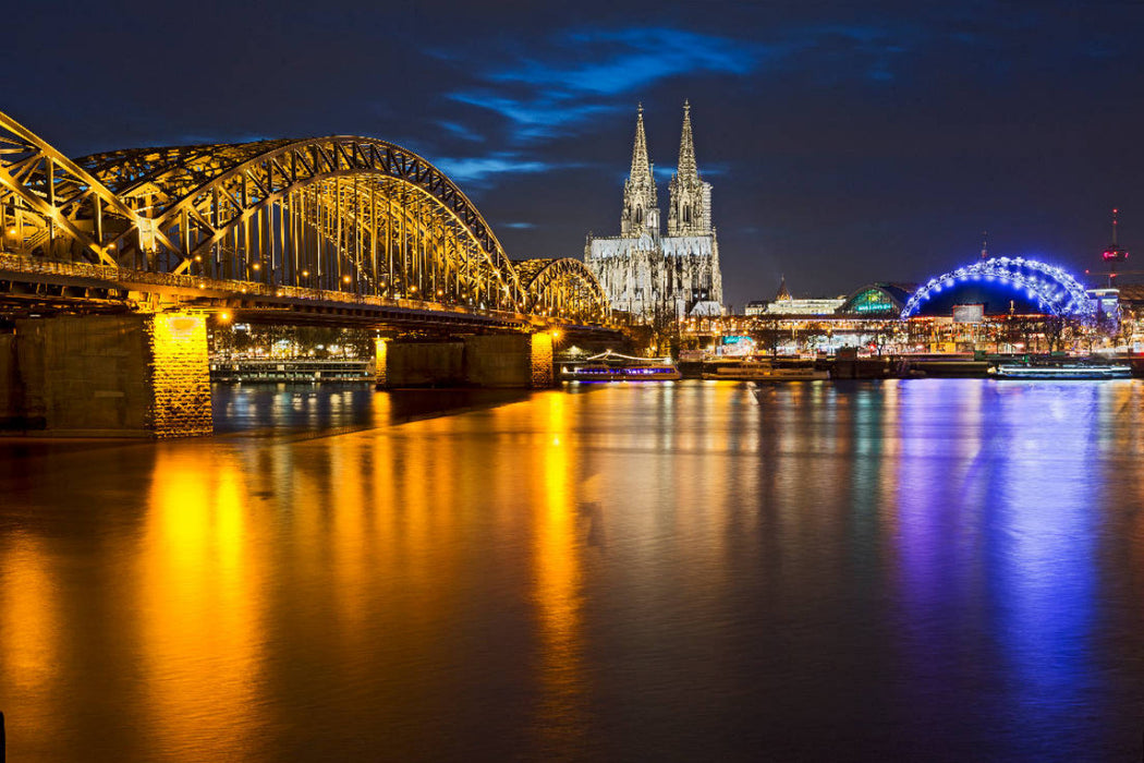 Premium Textil-Leinwand Kölner Dom