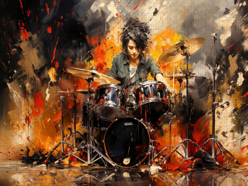 Schlagzeug, die Trommelleidenschaft erwacht in dieser atemberaubenden Darstellung - CALVENDO Foto-Puzzle'