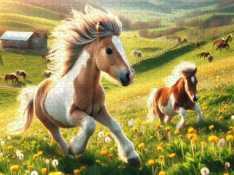 Frühlingserwachen der Ponys - CALVENDO Foto-Puzzle'