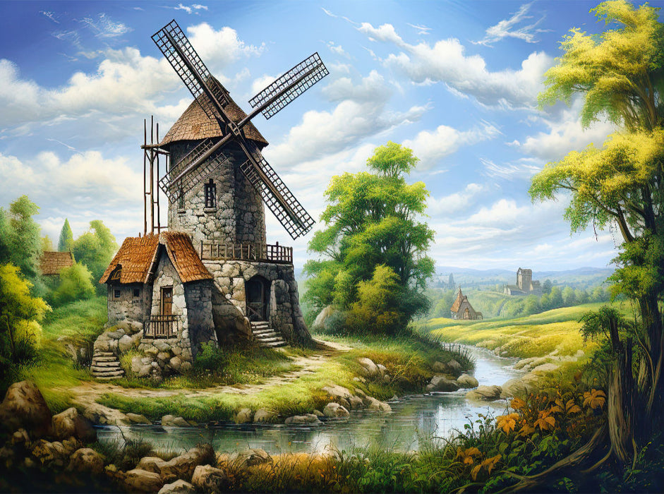 Windmühle im Sommer - CALVENDO Foto-Puzzle'