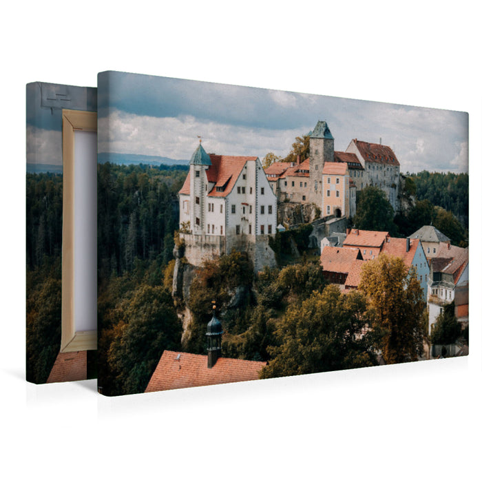 Premium Textil-Leinwand Burg Hohnstein